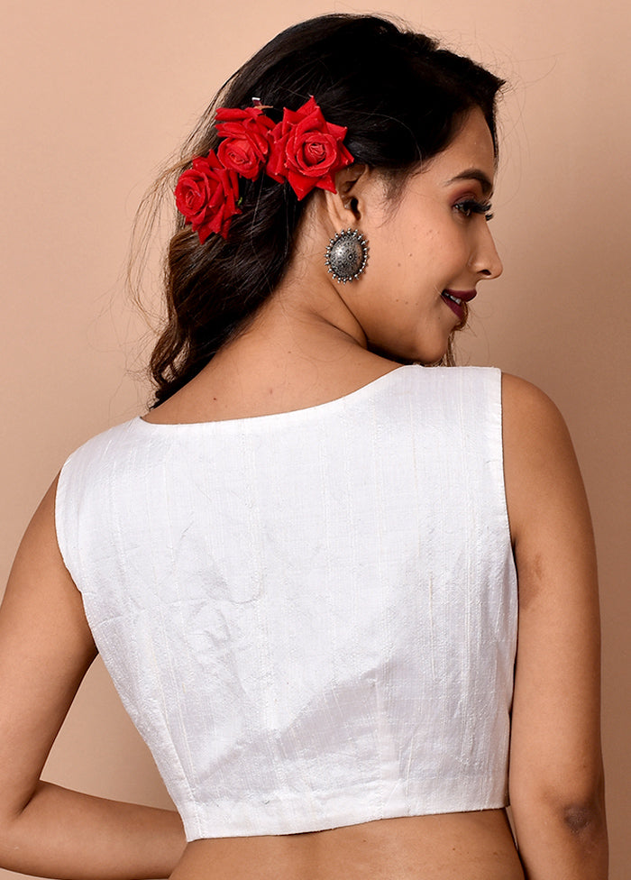 White Silk Designer Blouse