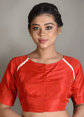 Red Silk Designer Blouse