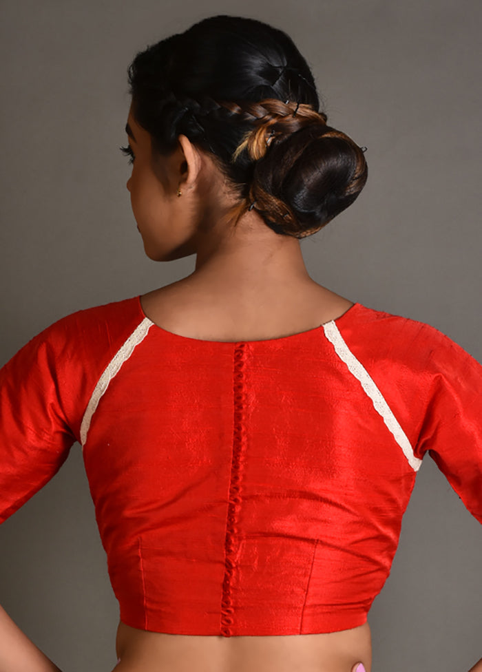 Red Silk Designer Blouse