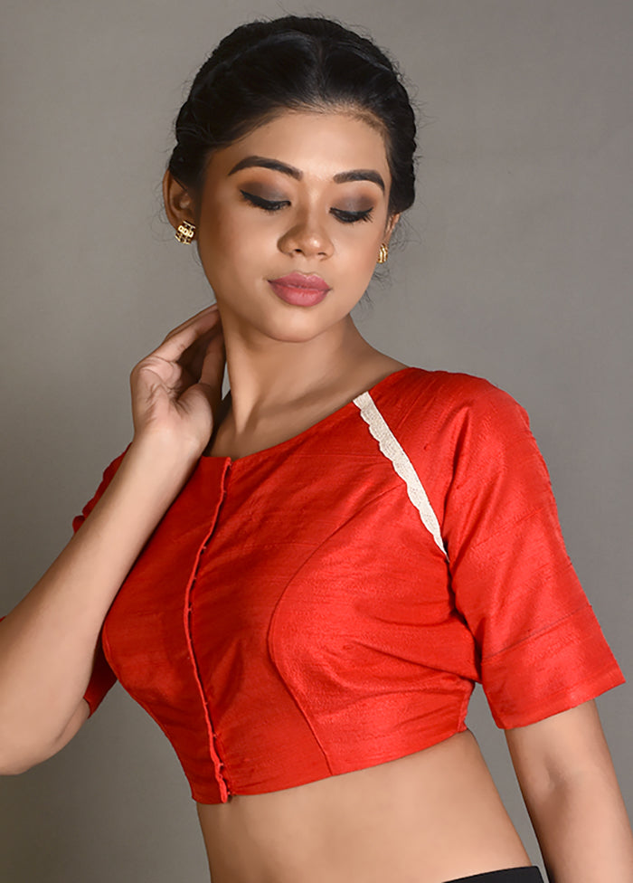 Red Silk Designer Blouse