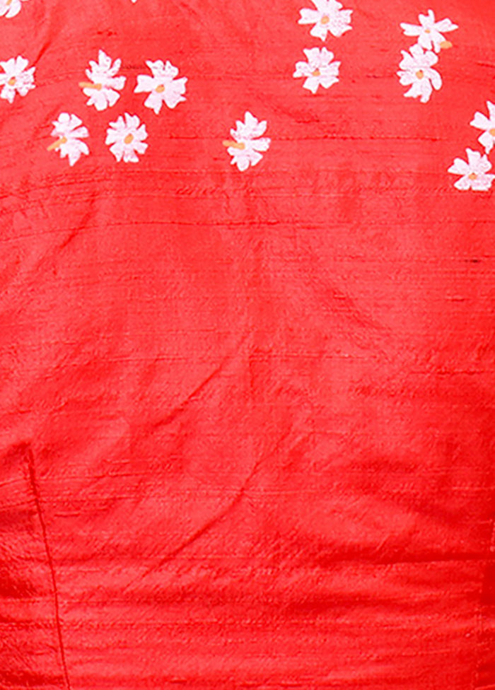 Red Silk Designer Blouse