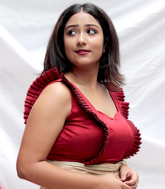 Maroon Silk Designer Blouse