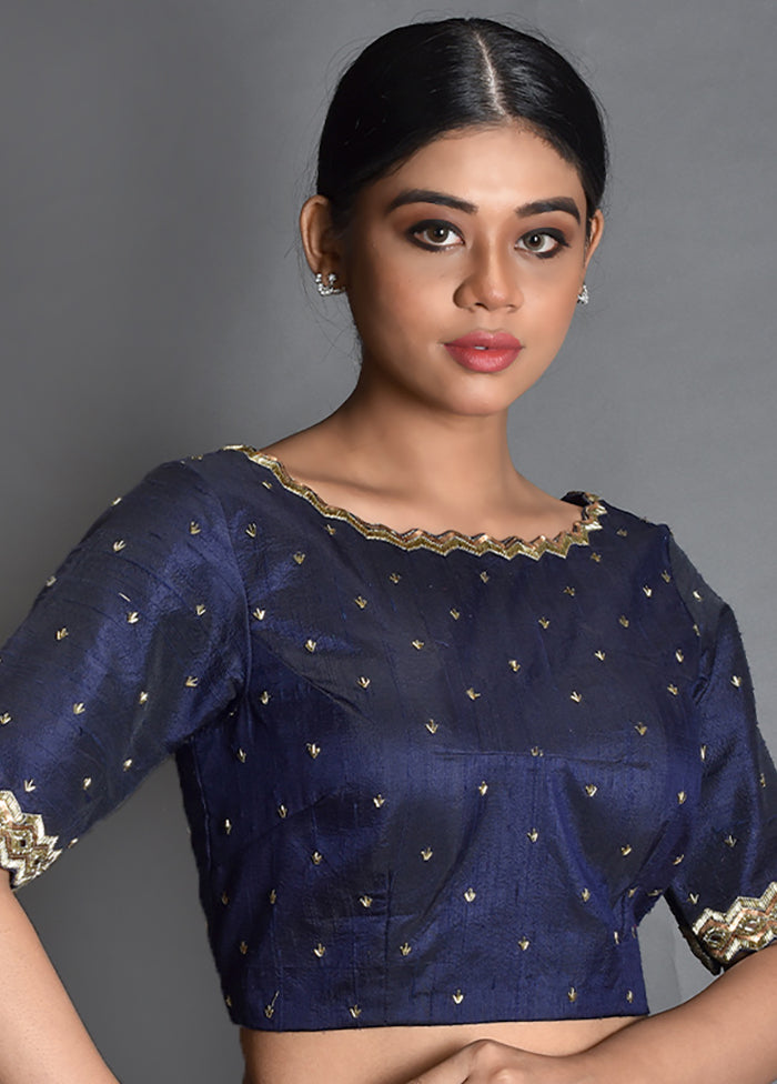 Blue Silk Designer Blouse