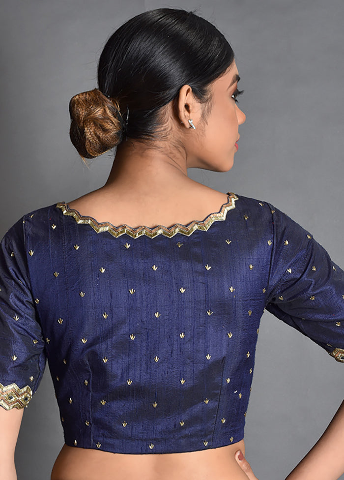 Blue Silk Designer Blouse