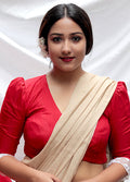 Red Silk Designer Blouse