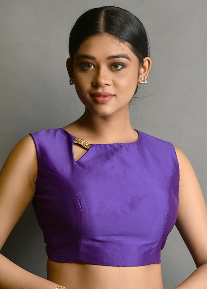 Purple Silk Designer Blouse