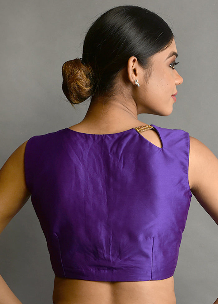 Purple Silk Designer Blouse