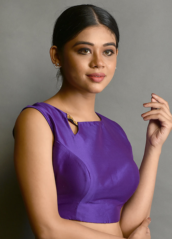Purple Silk Designer Blouse