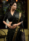 Black Silk Designer Blouse
