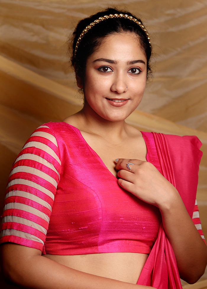 Pink Silk Designer Blouse
