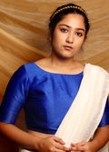 Blue Silk Designer Blouse