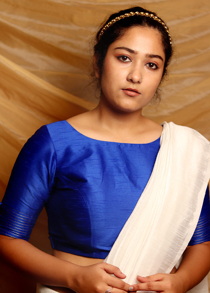 Blue Silk Designer Blouse