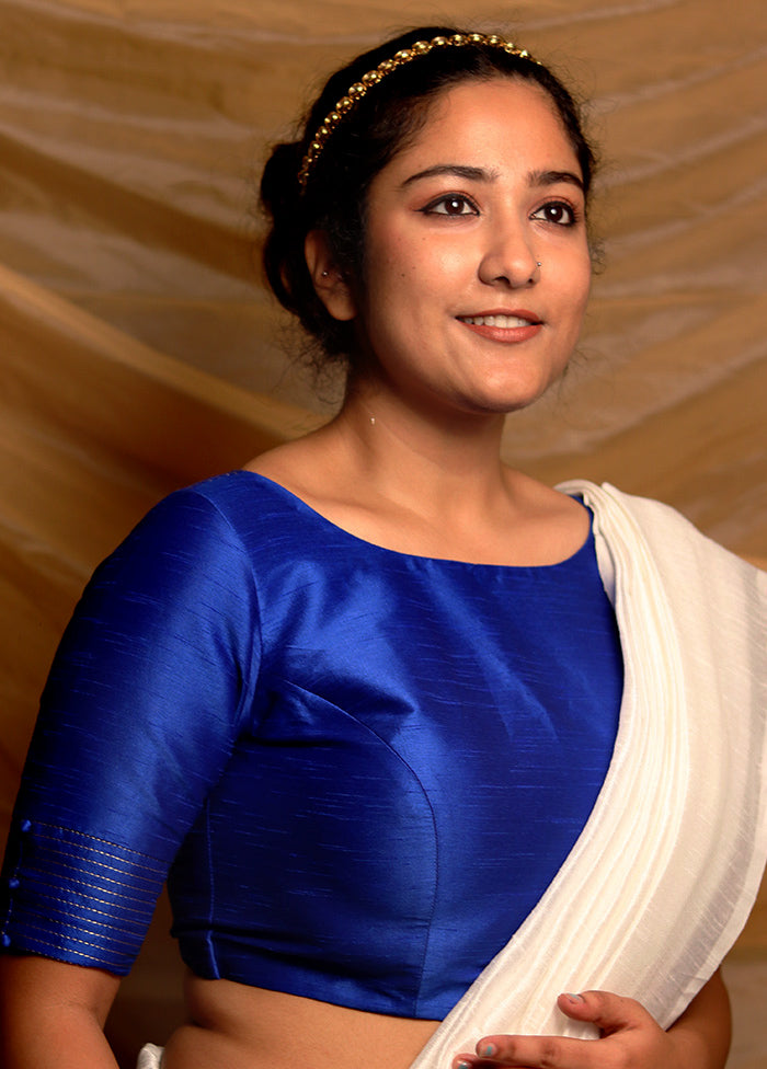 Blue Silk Designer Blouse