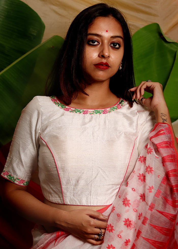 White Silk Designer Blouse