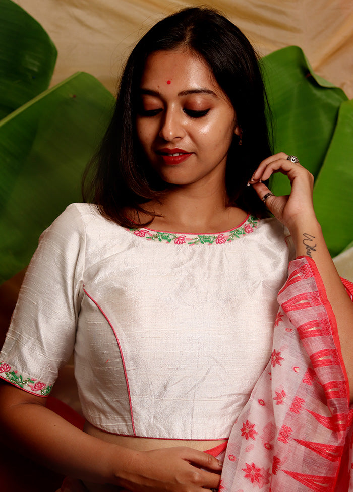 White Silk Designer Blouse