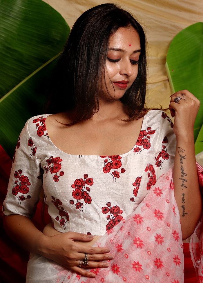 White Silk Designer Blouse