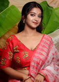 Red Silk Designer Blouse