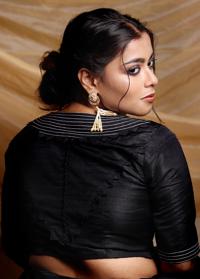 Black Silk Designer Blouse