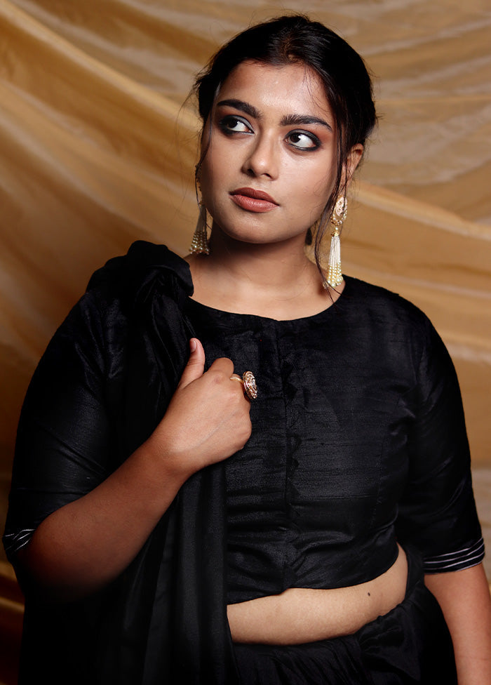 Black Silk Designer Blouse
