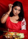 Red Silk Designer Blouse