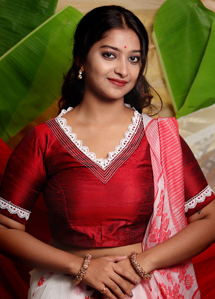 Maroon Silk Designer Blouse