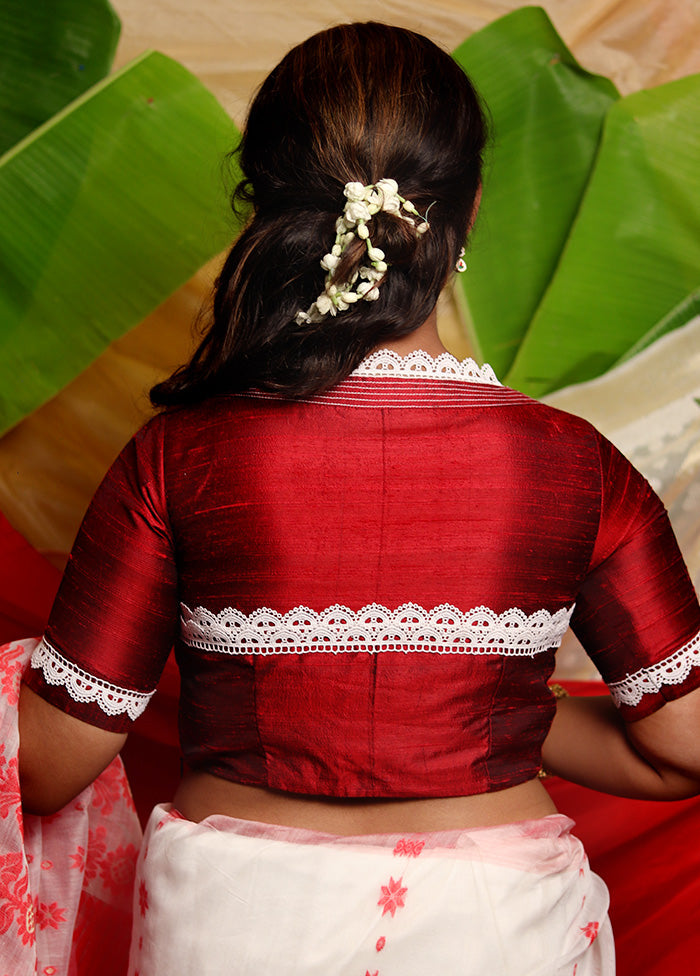 Maroon Silk Designer Blouse