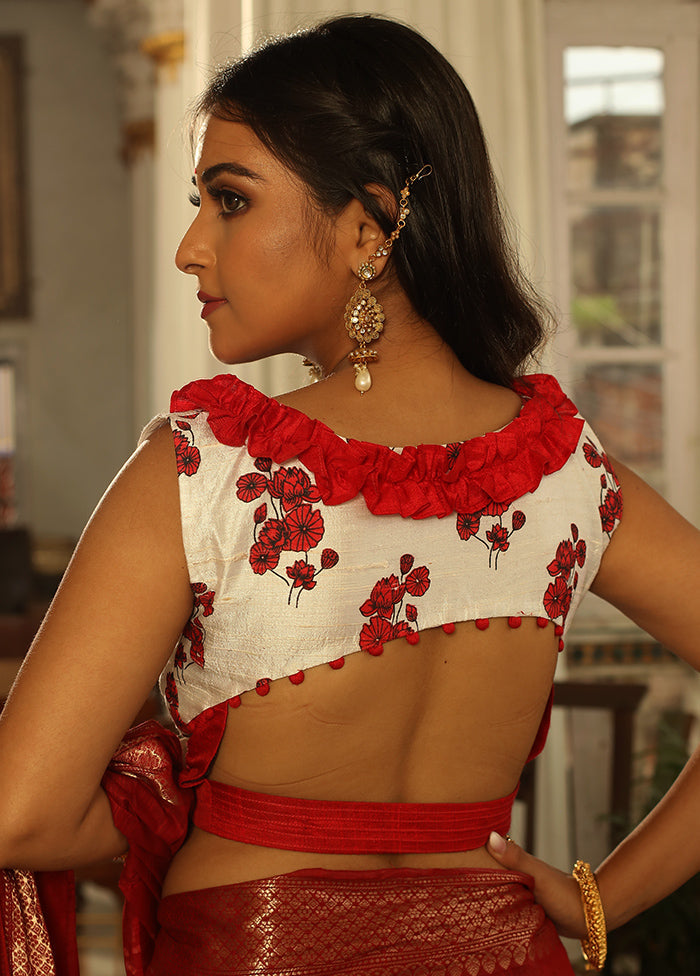 White Silk Designer Blouse