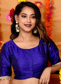 Blue Silk Designer Blouse