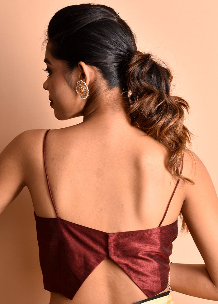Maroon Silk Designer Blouse