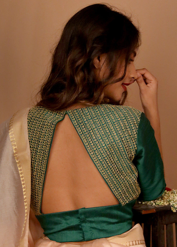 Green Silk Designer Blouse