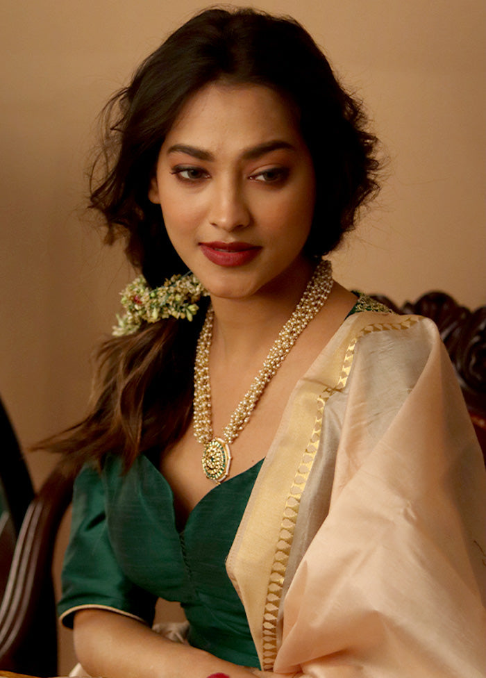 Green Silk Designer Blouse