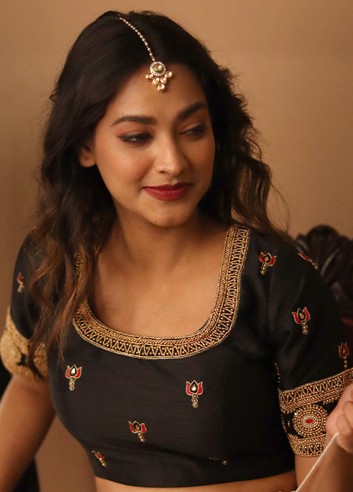 Black Silk Designer Blouse