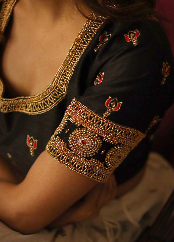 Black Silk Designer Blouse