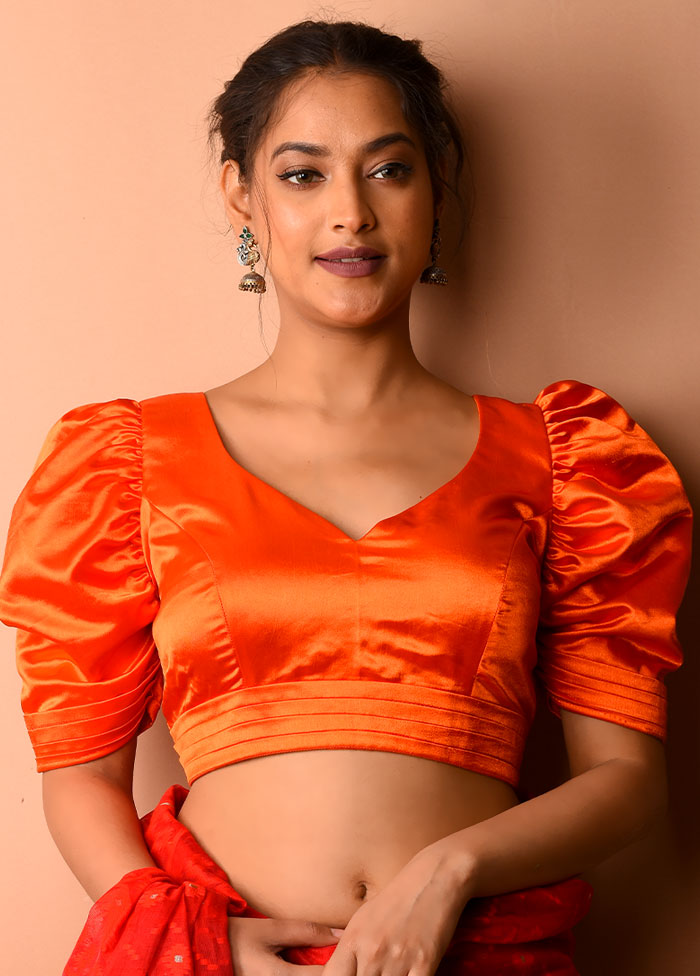 Orange Silk Designer Blouse
