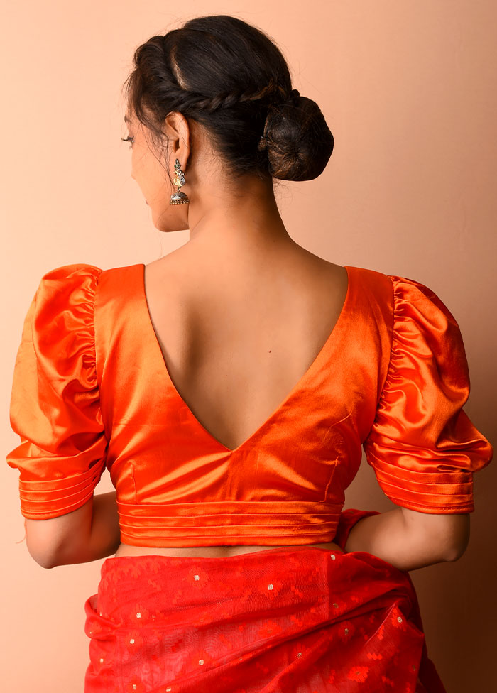 Orange Silk Designer Blouse