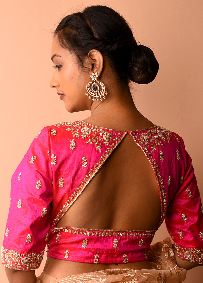 Pink Silk Designer Blouse
