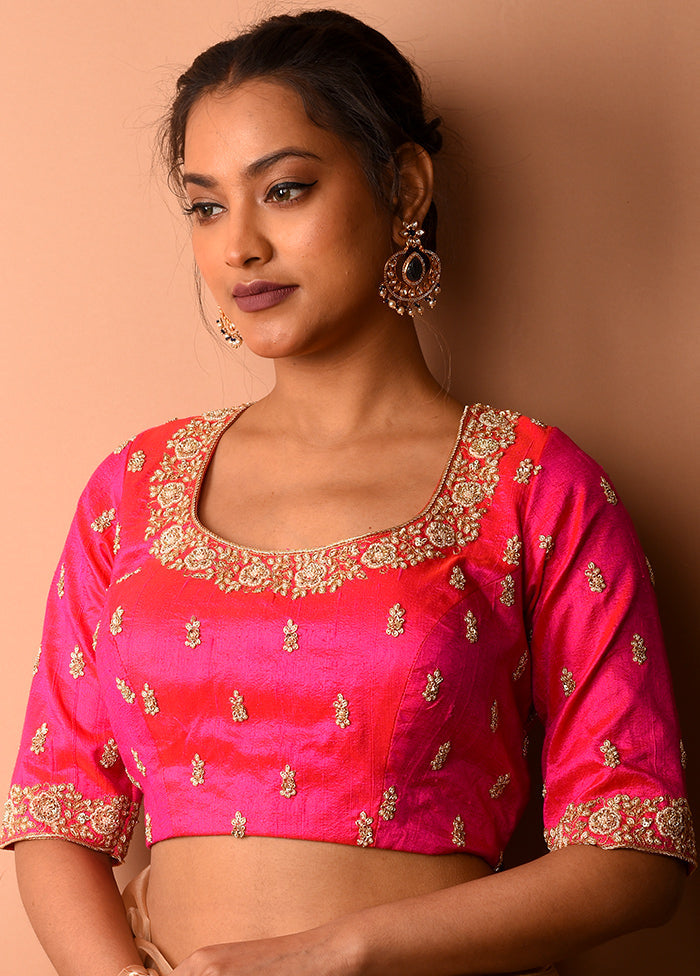 Pink Silk Designer Blouse