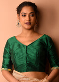 Green Silk Designer Blouse