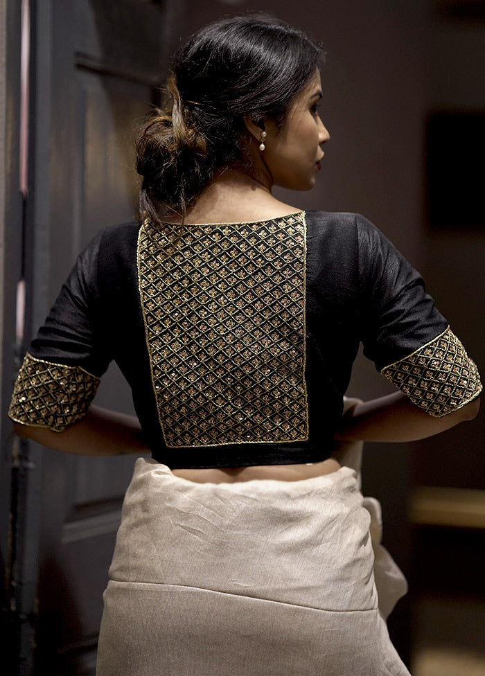 Black Dupion Silk Designer Blouse