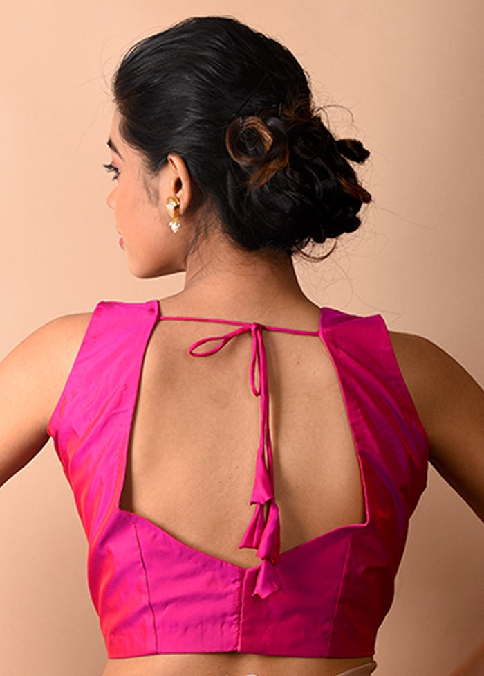 Fuchsia Pink Pure Silk Designer Blouse