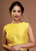 Yellow Silk Designer Blouse