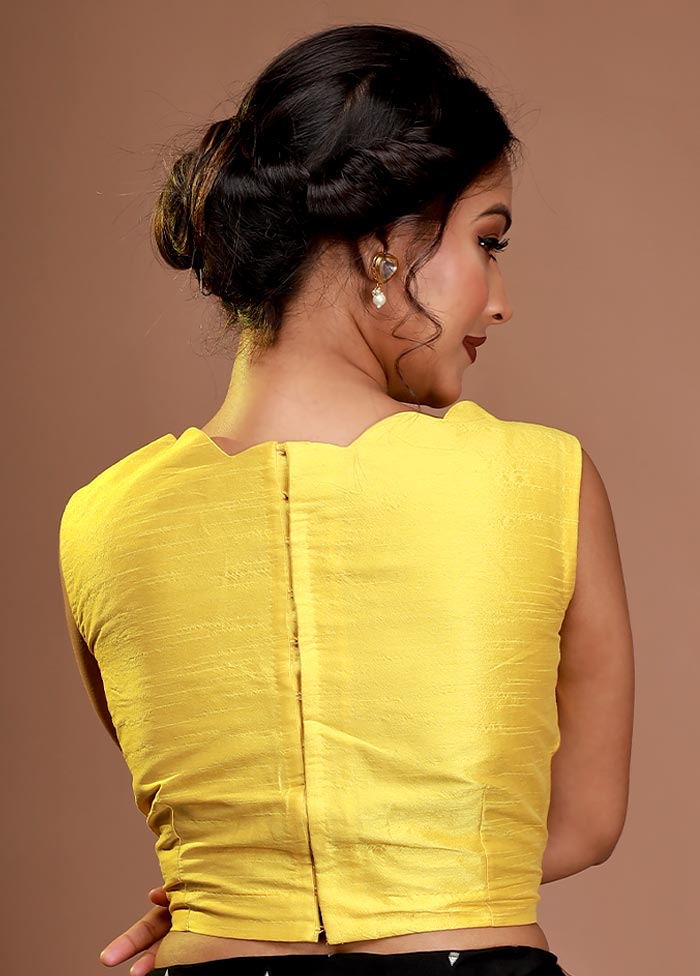 Yellow Silk Designer Blouse