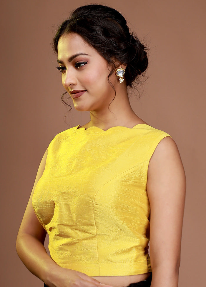 Yellow Silk Designer Blouse