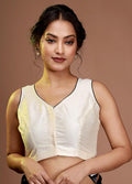 Cream Silk Designer Blouse