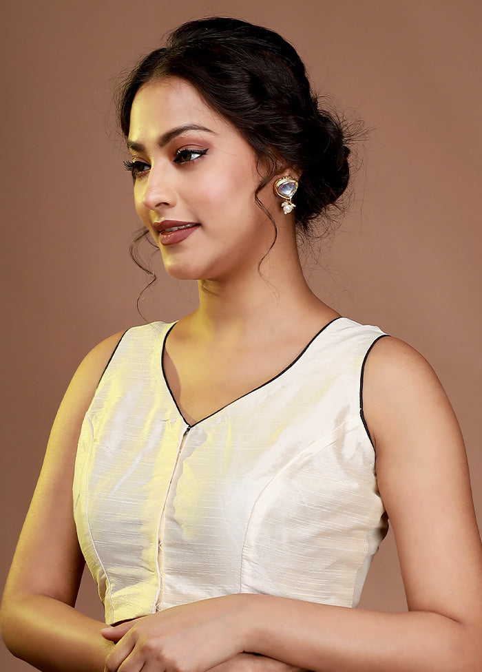 Cream Silk Designer Blouse