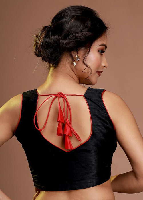 Black Silk Designer Blouse