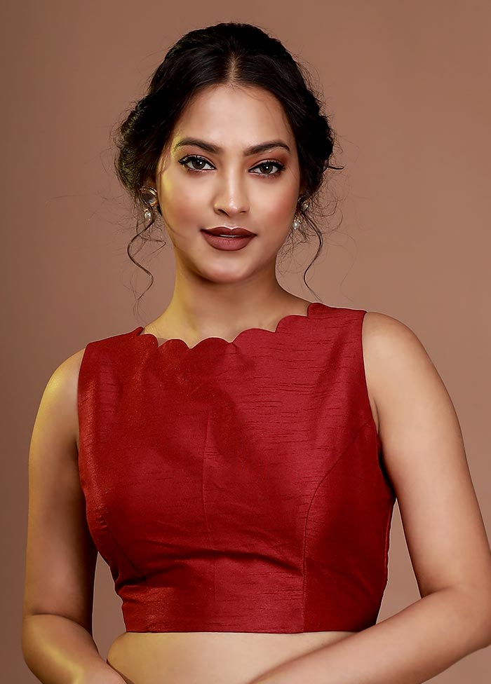 Maroon Silk Designer Blouse
