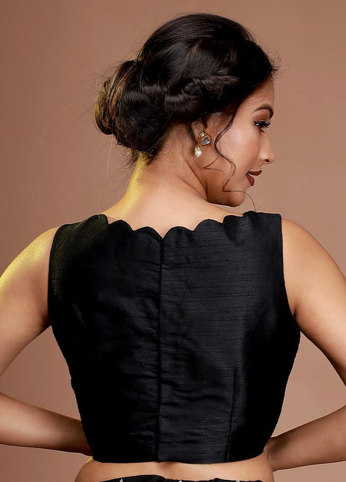 Black Silk Designer Blouse