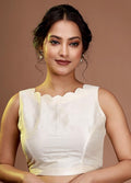 Cream Silk Designer Blouse