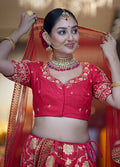Red Zardosi Work Silk Designer Blouse